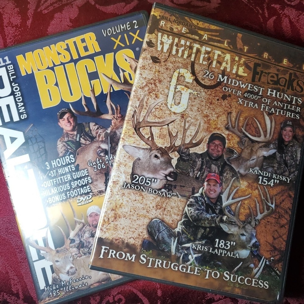Realtree 2 DVD Lot Hunting Brown‎ Monster Bucks XIX Whitetail Freaks 6 Outdoor